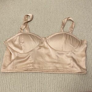 Metallic Champagne Coloured Longline Bustier